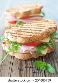 Grilled Deli Sandwiches With Ham And Cheese 