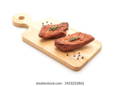 Grilled Duck Breast Isolated On White Background