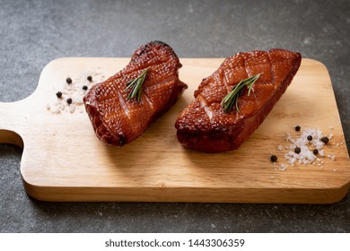 Grilled Duck Breast On Wood Board