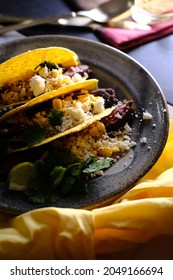 Grilled Elote Street Corn Tacos With Cotija Cheese