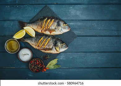 Grilled fish - Shutterstock ID 580964716