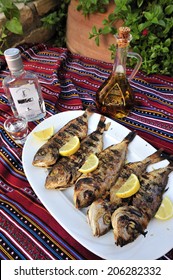 Grilled Fish Ouzo Traditional Greek Liquor Stock Photo 206282332 ...