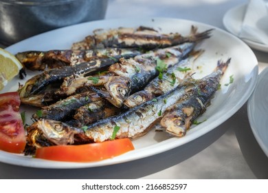 Grilled Fish Sardines Freshly Fish Served Stock Photo 2166852597 ...