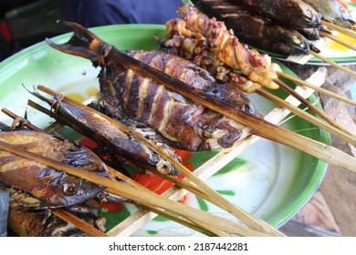 Grilled Fish Sold By Locals At The Selong Belanak Beach Lombok, Indonesia