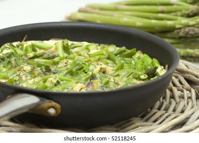 Grilled Green Asparagus Omelette In A Pan