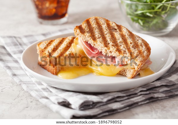 grilled ham and cheese\
sandwich