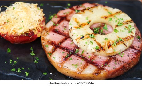 Grilled Ham Steak With Pineapple 