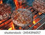 Grilled hamburger meat bbq food