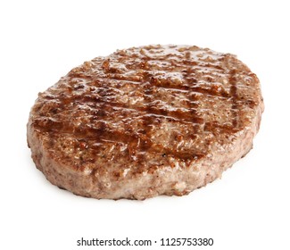  Grilled Hamburger Patty Isolated On White