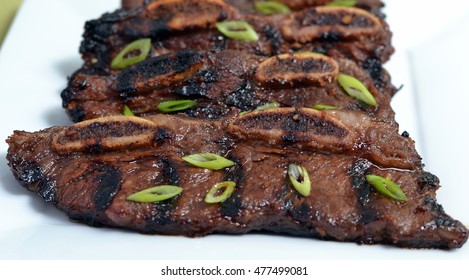 Grilled Korean Style Short Ribs; BBQ Flanken