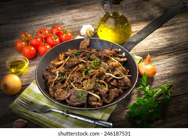 Grilled Liver With Onions  