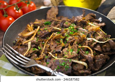 Grilled Liver With Onions  