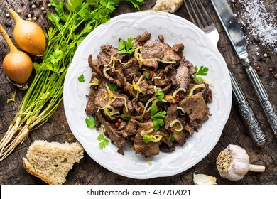 Grilled Liver With Onions