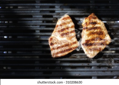 Grilled Meat On An Electric Stove