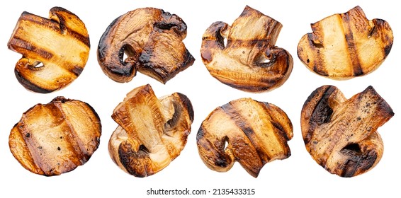 Grilled mushroom isolated on white background - Shutterstock ID 2135433315