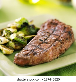 Grilled New York Strip Steak With Brussel Sprouts