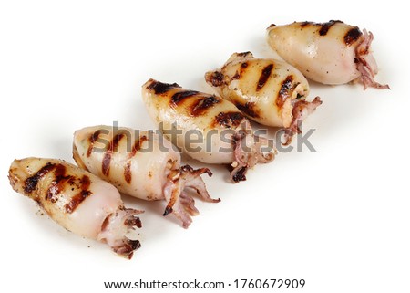 grilled octopus, isolate on a white background