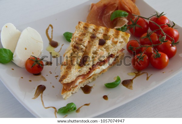 Grilled Panini Sandwich Spanish Ham Jamon Stock Photo Edit Now