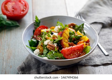 Grilled Peach And Heritage Tomato Salad