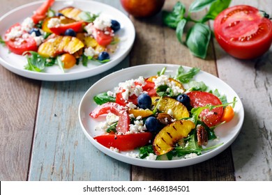 Grilled Peach And Heritage Tomato Salad