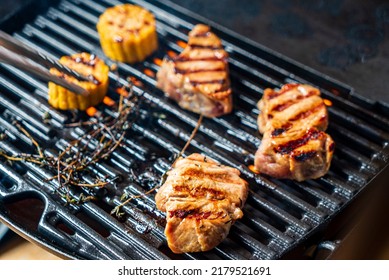 Grilled Pork Chop And Corn