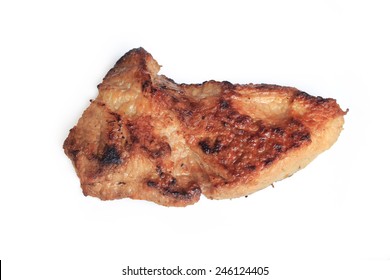 Grilled Pork Chop On White Background