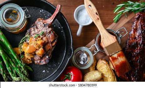 Grilled Pork Chop With Peach Salsa