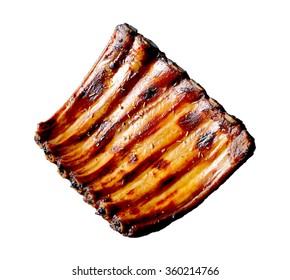 Grilled Pork Ribs Isolated On White Background