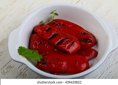 Grilled Red Bell Pepper In The Plate