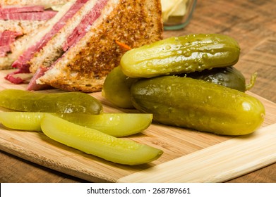 Grilled Reuben Sandwich With Dill Pickle Spears