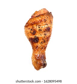 Grilled Roasted Bbq Chicken Leg Isolated On White Background