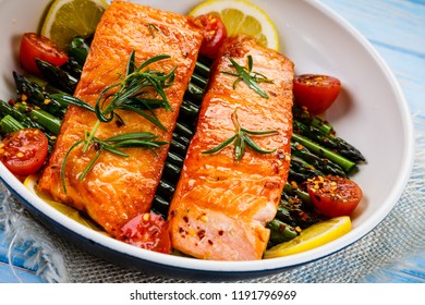 Grilled Salmon And Asparagus