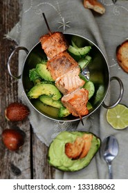  Grilled Salmon With Avocado And Cucumber Salad