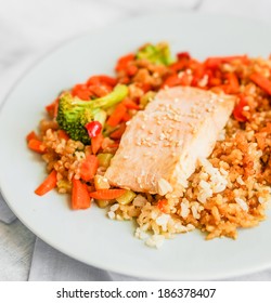 Grilled Salmon With Quinoa And Vegetables