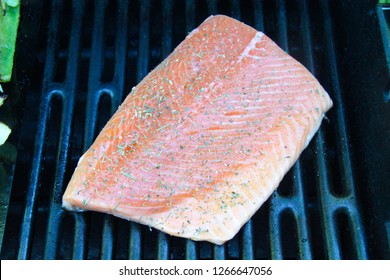 grilled salmon steak fillet