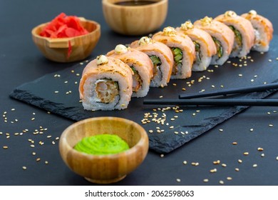 Grilled Salmon Sushi Roll - Japanese Food