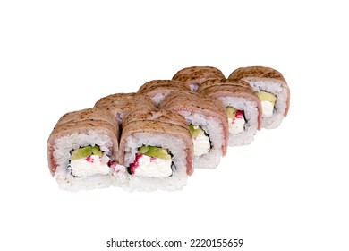 Grilled salmon sushi roll - japanese food - Shutterstock ID 2220155659