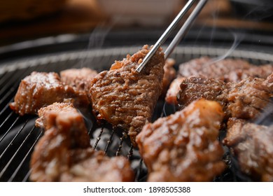 Grilled sauced pork rib food