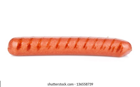 Grilled sausage. Isolated on white background