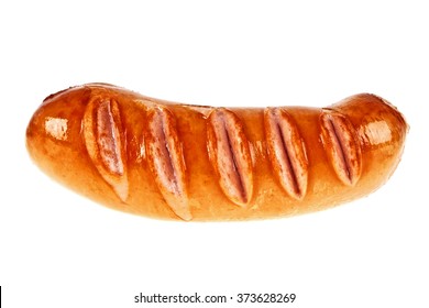 Grilled Sausage Isolated On White Background