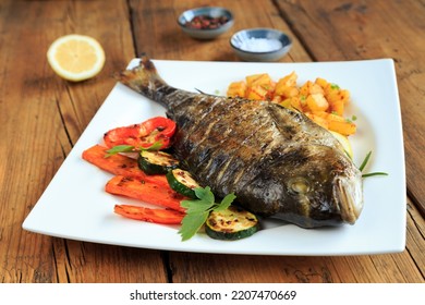 Grilled Sea Bream With Vegetables