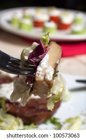 Grilled Seitan Steak With Salad And Greek Feta