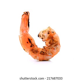 Grilled Shrimp Isolated On White Background