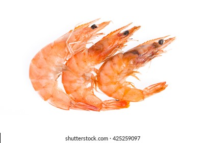 Grilled Shrimp Roasted Isolated On White Background