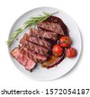 meat plate white background