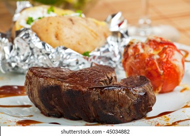 Grilled Steak With Baked Potato