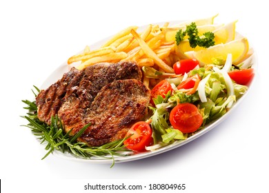 Grilled Steak Chips Vegetables Stock Photo 180804971 | Shutterstock