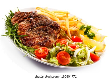 Grilled Steak Chips Vegetables Stock Photo 180804971 | Shutterstock