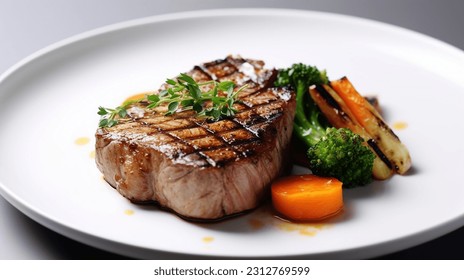 Grilled Steak Filet with Vegetables - Shutterstock ID 2312769599