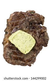 Grilled Steak With Herb Butter Isolated